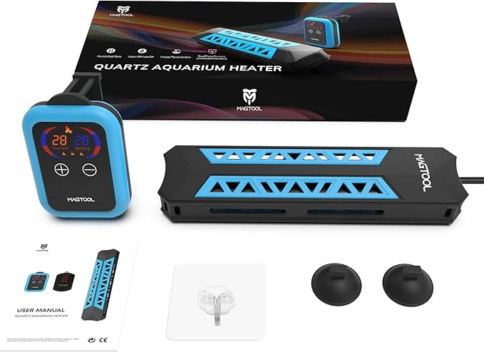 ＭagTool Aquarium Heater, 100W-1200W Submersible Fish Tank Heater with Over-Temperature Protection and Automatic Power-Off Fish Heater with Digital LED Controller for Freshwater and Saltwater