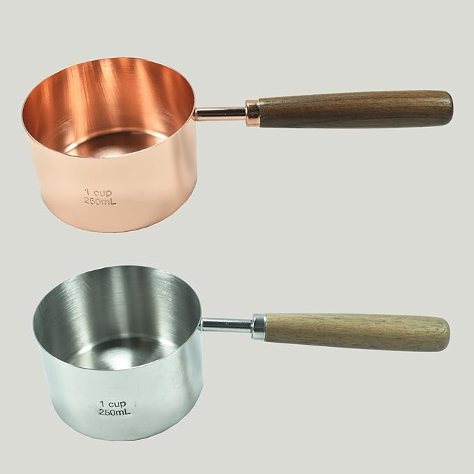 1 Cup Stainless Steel Dog Cat Food Measuring Scoop for Dry and Wet Food, Accurate Measurement for Rice, Flour, Grain (Long Handle Silver)