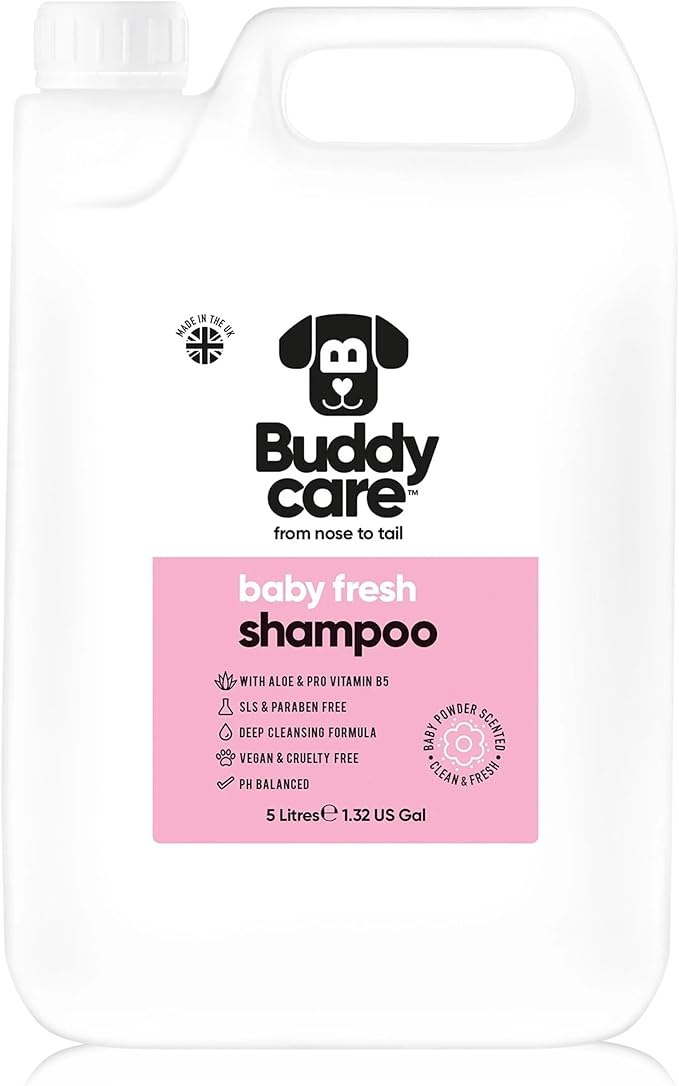 Baby Fresh Dog Shampoo by Buddycare | Deep Cleansing Shampoo for Dogs | Fresh Scented | with Aloe Vera and Pro Vitamin B5 (169.07oz)