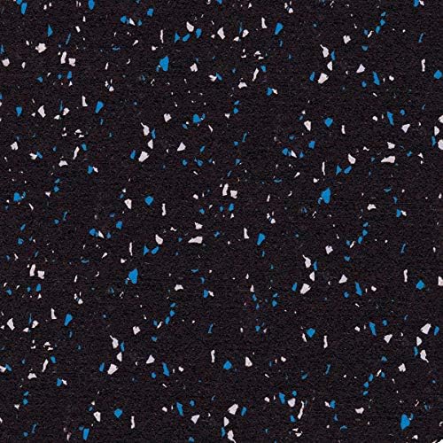 American Floor Mats 1/4in (7mm) Thick 10% Blue/Grey 4' x 35' Heavy Duty Rubber Rolls, Protective Exercise Mats, Home Gym Rubber Flooring