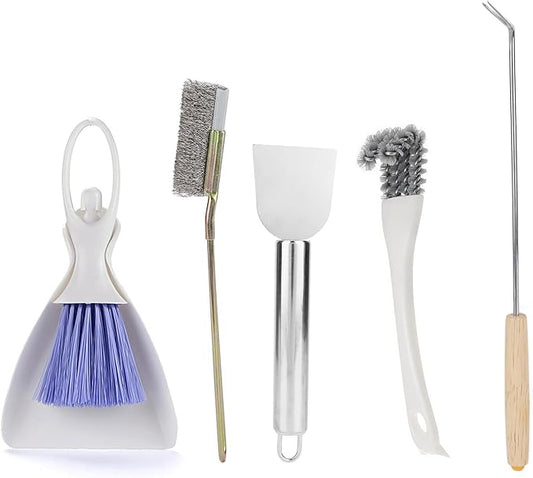 5Pcs Bird Cage Cleaner Set, Stainless Steel Poop Remover & Scraper Tool, Bird Cage Accessories for Small Animal Parakeet Hamster Rabbit Bird Cage Accessories