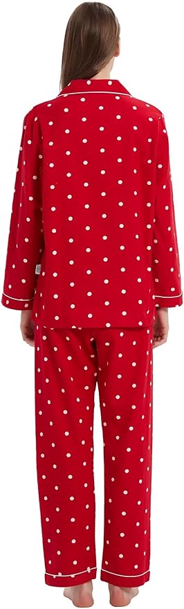 GLOBAL Flannel Pajamas for Women 2-Piece Comfy and Cozy Flannel Pj Set Cotton Loungwear