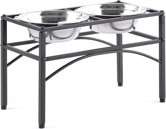 Funkeen Elevated Dog Bowls Raised Pet Feeder Cat Food & Water Diner Stand Set