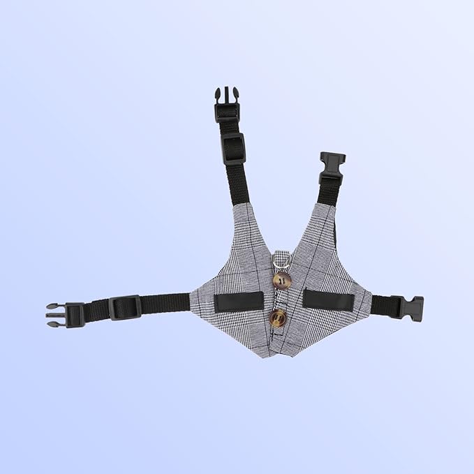 Rabbit Vest Harness and Leash Set Adjustable Formal Suit Style for Bunny Kitten Small Animal Walking (S)