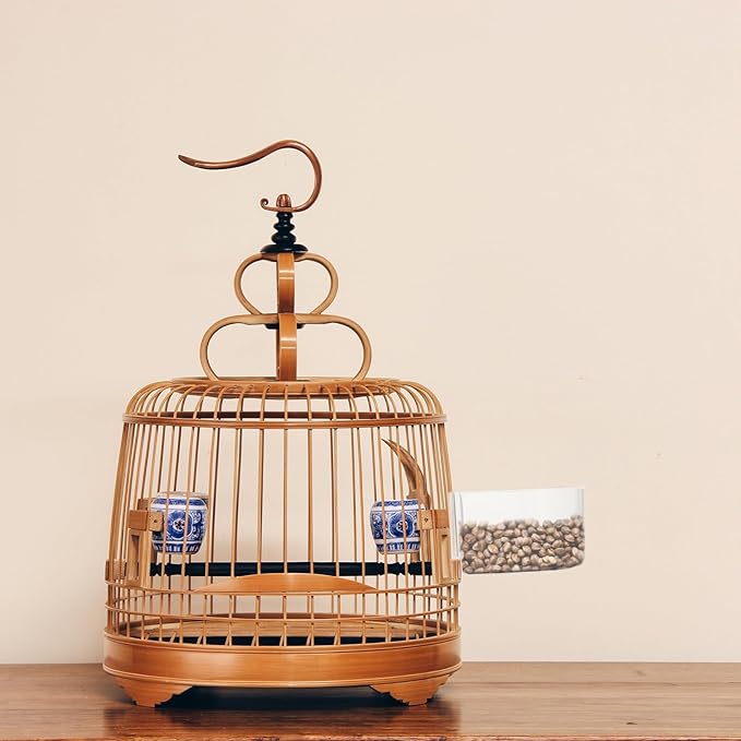 Kisangel 2PCS Bird Cage Feeder Trough, Clear Bird Feeder Cups Parrot Water Bowl for Cage Replacement