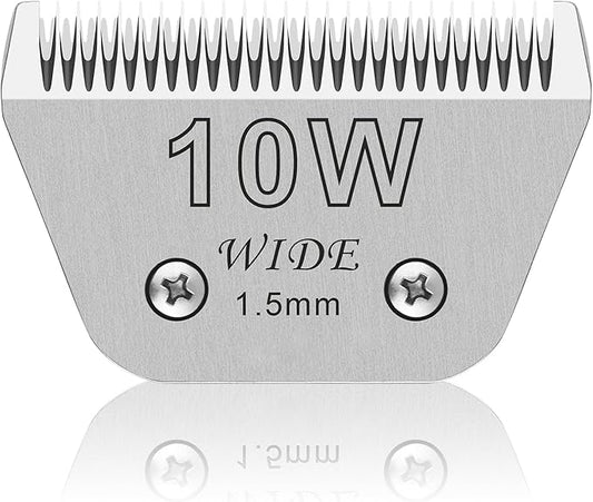 10W Wide Pet Dog Grooming Detachable Blades,Compatible with Andis,Oster A5,Wahl KM10 Clippers,Cut Length 1/16"(1.5mm),Fit for Larger Animals