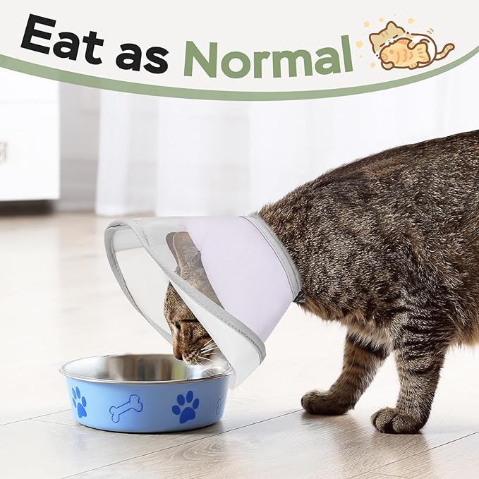 Cat Cone Collar Soft: Comfortable Waterproof Mesh Recovery Cone After Surgery to Stop Licking and Scratch, Alternative to Plastic Elizabeth Head/Neck Cone
