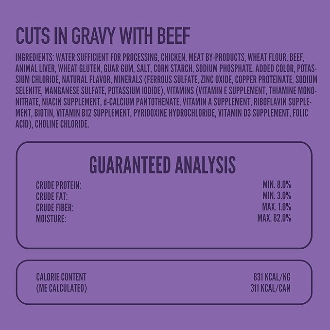 A Strong Heart Wet Dog Food, Cuts in Gravy with Beef - 13.2 oz Cans (Pack of 12), Made in The USA with Real Beef