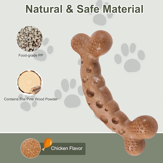 Dog Chew Toy for Aggressive Chewers Chicken Flavored Indestructible Dog Bone Toys for Medium Large Breed to Keep Them Busy