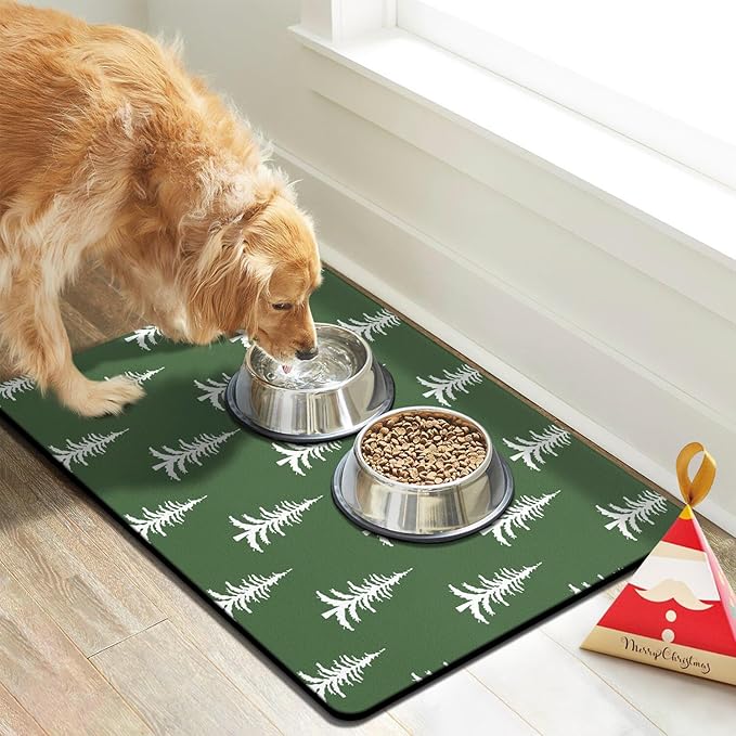 Dog Cat Food Mats for Floors, Absorbent Dog Bowl Mats for Food and Water, Quick Dry Pet Food Mat Non-Slip Pet Supplies