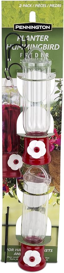 Pennington Planter Hummingbird Feeder 2 Pack 2.3 Ounce Capacity