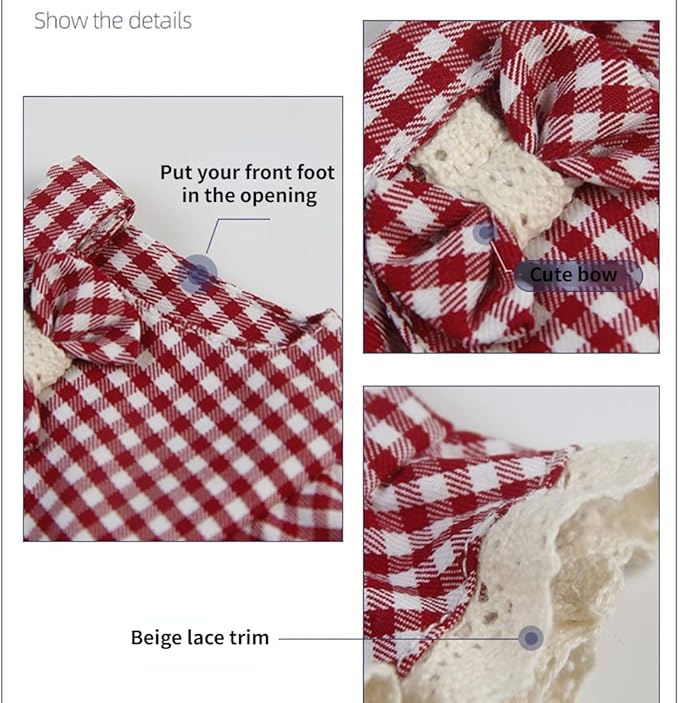 Guinea Pig Harness and Leash Plaid Hamster Harness, Adjustable Ferret Harness and Leash Set No Pulling Walking Vest for Ferret Chinchilla and Similar Small Animals (Small,Blue)