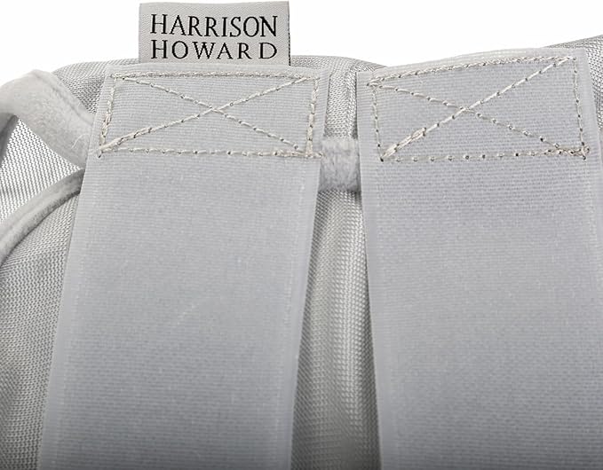 Harrison Howard CareMaster Horse Fly Mask Half Face with Ears Moonlight Silver Medium Cob