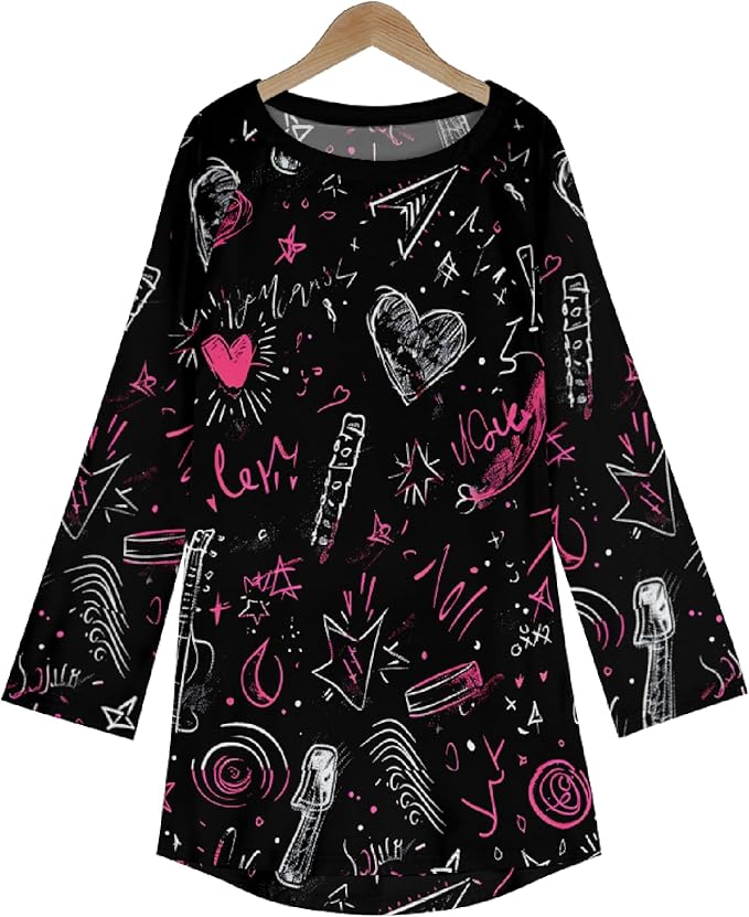 MARSVOVO Women Novelty Graphic Plus Size Sweater Crewneck Long Sleeve Cute Printed Loose Fit Casual Fall Sweaters Top