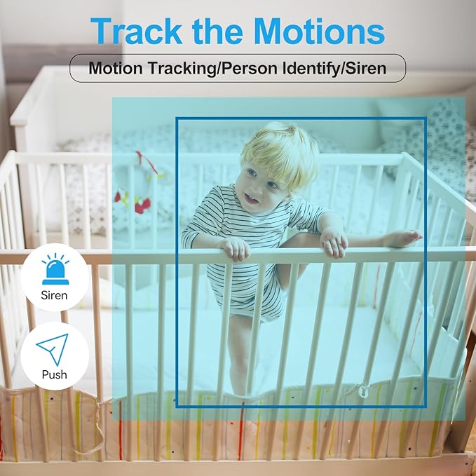 Security Camera Indoor,Wi-Fi &Two-Way Audio,Indoor Camera for Home,Baby/Dog/Cat/Pet Camera with Phone App,Night Vision,Motion Tracking, Compatible with Alexa (Black)