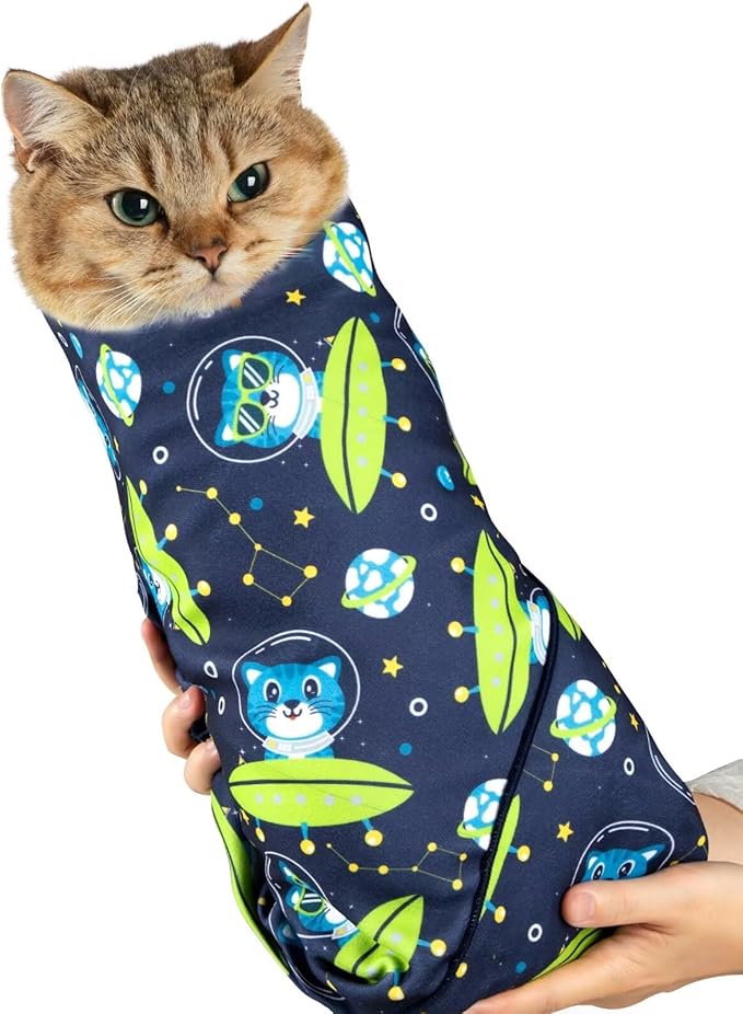 Paw Legend 27.6" Cat Wrap for Grooming Cat Wrap for Cutting Nails Cat Restraint for Nail Clipping Self Adhesive Blanket Restraint Cloth for Cats Within 15lbs