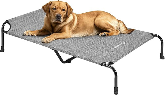 Veehoo Original Elevated Dog Cot - Raised Headboard Cooling Pet Bed, Large Dogs, Non-Slip & Breathable, XXL, CWC2417A