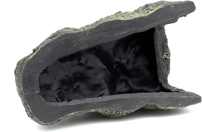 JIHAQUA Reptile Hide Medium Rock Snake Hide Cave Hideout Terrarium Habitat Decor Ornament Bearded Dragon Tank Accessories