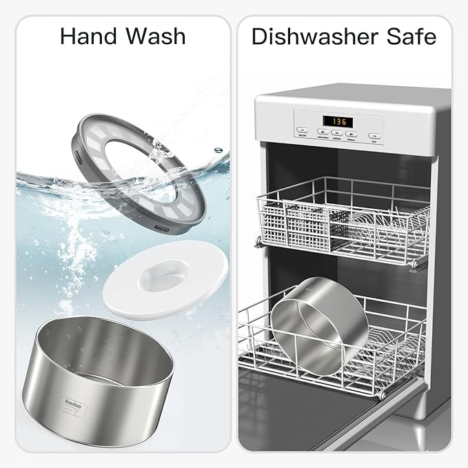 2L No Spill Water Bowl for Dogs, Double-Wall Stainless Steel with Splash-Proof Paws Lid and Floating Disk, Non-Slip Base, Easy to Clean Slow Water Feeder for Small Medium Dogs