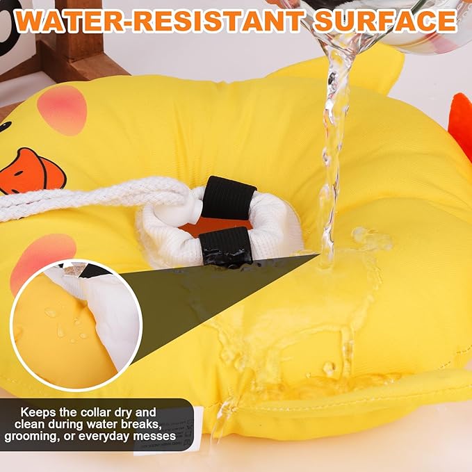 BINGPET Cat Cone Collar Soft,Waterproof Cat Recovery Collar to Stop Licking,Cute Donut Elizabethan e Collar for Cats Kittens Puppies Wound Healing After Surgery(Duck,Small)
