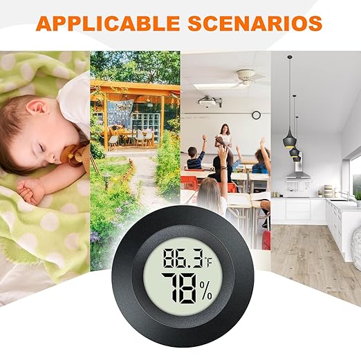 2 Pack Mini Hygrometer Thermometer Gauge Indoor/Outdoor Digital LCD Monitor Humidity Meter for Reptile Terrarium Humidor Incubators Jars Fahrenheit/Celsius(℉/℃) by DWEPTU