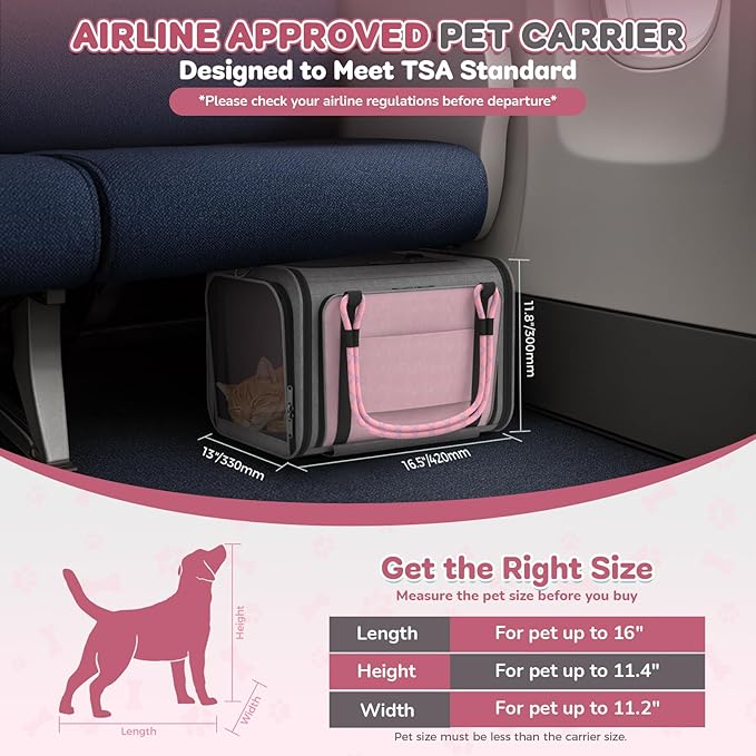 Pet Carrier with Wheels Airline Approved: Expandable Rolling Cat Carrier for Small Dog Under 25lbs - Cat Soft Carrier Pet Travel Bag TSA Approved Under Seat for Airplane Transport Flight