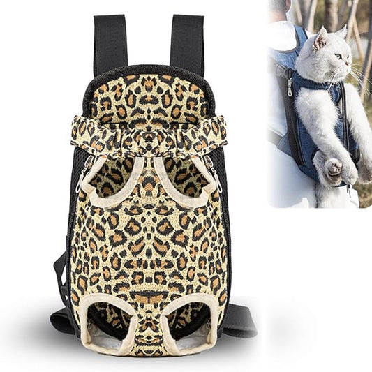 Portable Pet Carrier Backpack, Adjustable Pet Front Cat Dog Carrier Backpack Travel Bag for Small Medium Dogs Cats Puppies, Cat Backpack Carrier for Hiking Cycling (C, M)