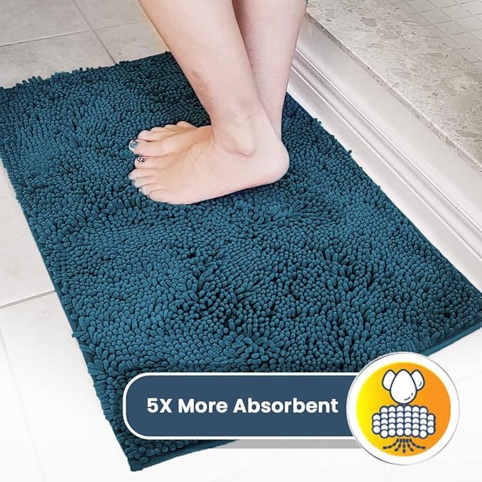 Muddy Mat® Shown on TV–Super Absorbent Microfiber Dog Door Mat for Muddy Paws, Non-Slip Washable Pet Rug, Quick Dry Chenille Entryway Carpet, Machine Washable Indoor Outdoor mat–Atlantic Blue 59"x24"