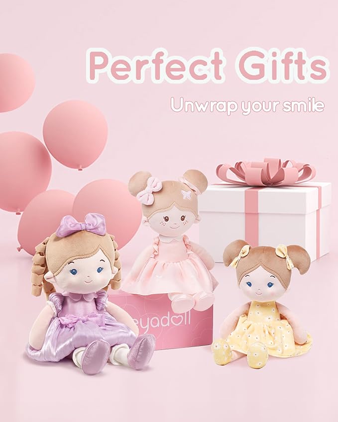 Soft Baby Doll Toys (16''), My First Baby Rag Doll for 1 Year-Old Girl Birthday Gift, Christmas Plush Toys Gift for Toddler Kids Infants-Princess Aurora