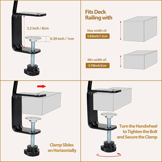 BOLITE Deck Hook, 28 Inch Bird Feeder Hanger for Hummingbird Feeders, Planters, Lanterns, Wind Chimes, Holiday Decorations and More, Heavy Duty