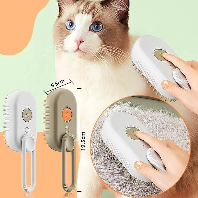 Pet Steam Groomer Brush, 2025 New 3 in 1 Steam Cat Steam Brush for Shedding & Grooming, Multifunctional Hair Removal Comb for Cats Dogs