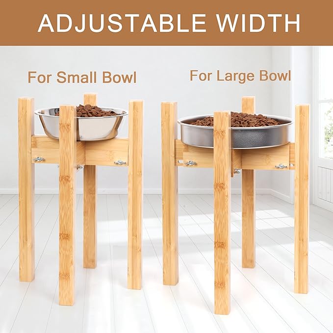 Elevated Dog Bowl Stand,Adjustable Dog Food Stand for 8”-11” Bowls,Single Dog Bowl Holder 14” Tall for Large Dogs