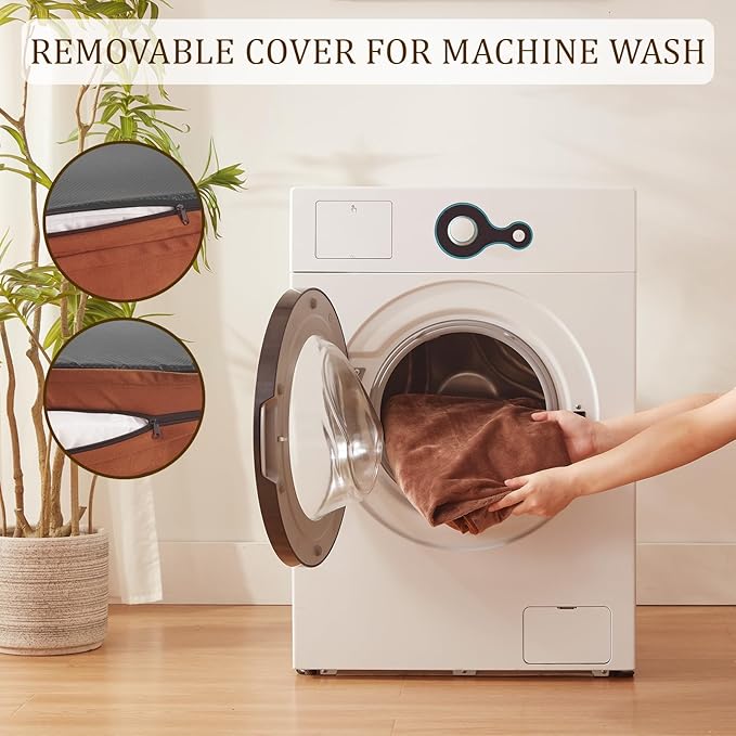 Bedfolks Orthopedic Dog Bed, Waterproof Dog Sofa Bed for Extra Large Dogs, Egg Foam Pet Couch Bed with Removable Washable Cover and Nonslip Bottom, Brown