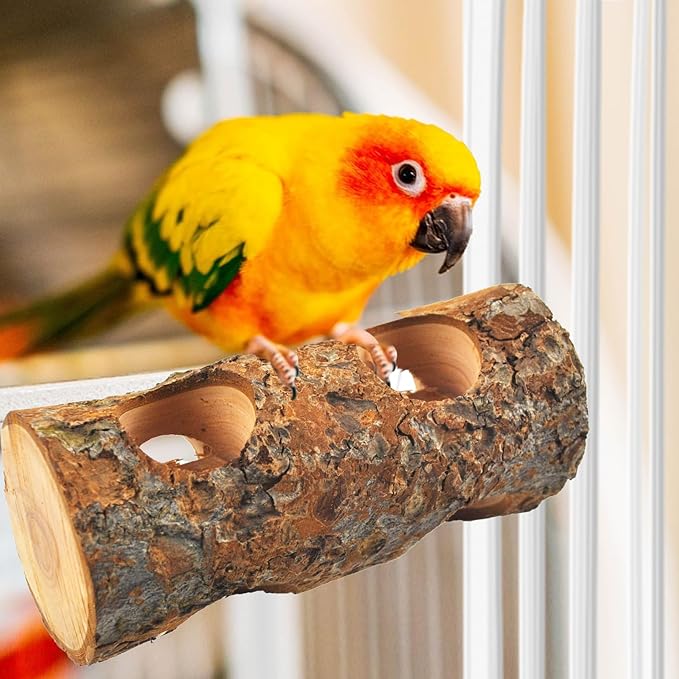 Bird Wooden Block Chewing Toy Parrot Beak Grinding Toys Wood Birds Cage Foraging Training Toy with Bird Perch for Parakeet Cockatiel Lovebird Budgie