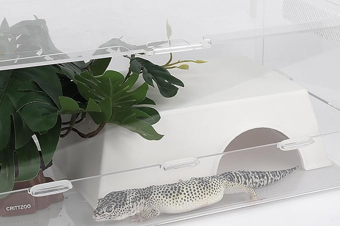 Snake Hide, Leopard Gecko Tank Accessories for Reptile Ball Python Crested Gecko Lizard Bearded Dragon - WhiteHideXL