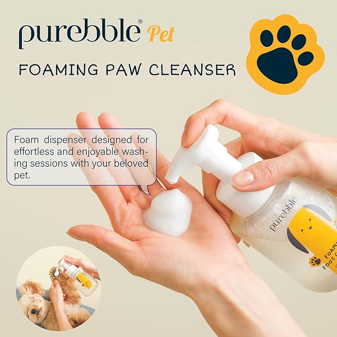 Pet Foaming Foot Paw Cleanser | Designed for All Types of Paw Washers | Dog Cleaning Supplies | Nourishing, Softening, Calming, Itch Reducing for Dog Paws | 300ml / 10.14 fl oz