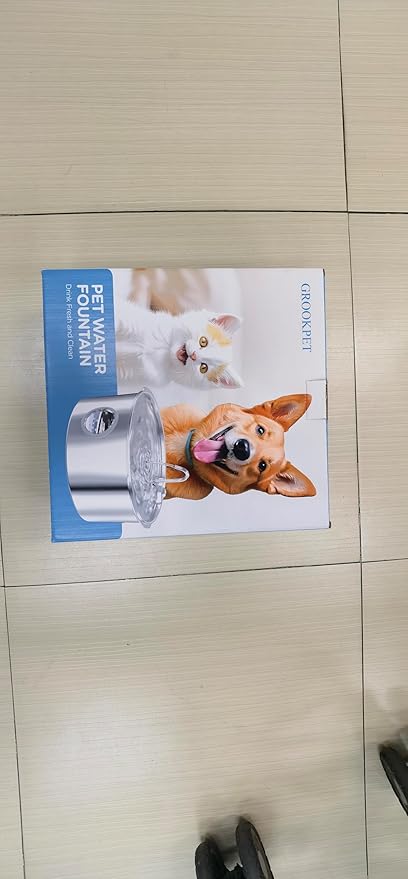 Dog Water Fountain for Large Dogs: Stainless Steel Dog Fountain Water Bowl - 3.2Gal/406oz/12L Super Quiet Big Cat Water Fountain with Visual Water Level -Great for Large Dogs Cats and Multi-Pet Home