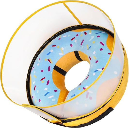 Inflatable Dog Cone Collar with Detachable Enhanced Anti-Licking Shield, Soft Neck Donut Collar for Dogs After Surgery, Adjustable Dog Cone Alternative for Large Medium Small Dogs & Cats