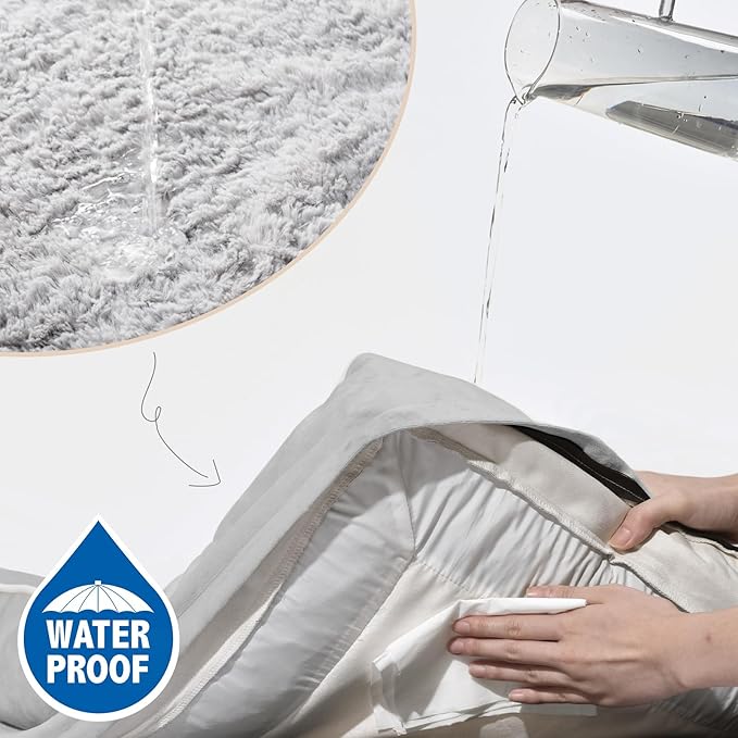 Comfort Expression Small Dog Beds Waterproof Orthopedic Foam Dog Sofa Beds for Medium Dogs Comfy Pet Bed with Washable Removable Cover & Non-Slip Bottom(Small,Grey White)