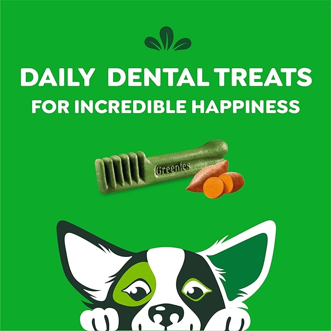 Greenies Petite Dental Dog Treats, Sweet Potato Flavor, 36 oz. Pack (60 Treats)