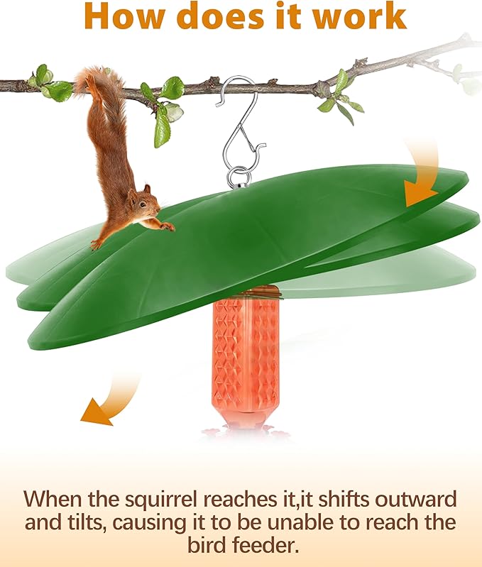 19" Extra Large Squirrel Baffle,Hummingbird Feeder Shade Dome Cover, Bird Feeder Rain Guard, Hanging Squirrel Proof for Shepherd's Hook Outdoors (Green) 2 Pack