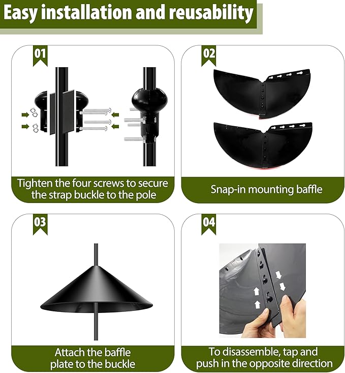 19 Inch Extra Large Squirrel Baffle, Squirrel Proof Bird Feeders,Rodents Cage Accessories of Bird Houses, Squirrels Buster Bird Feeders(Black 2 Pack