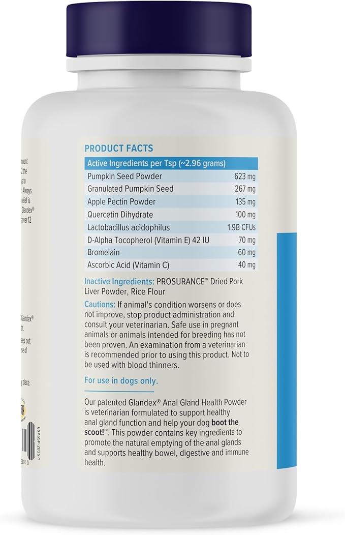 Vetnique Glandex Dog Fiber Supplement Powder for Anal Glands with Pumpkin, Digestive Enzymes & Probiotics - Vet Recommended (Regular or Advanced Strength) - Boot The Scoot (5.5 oz, Pork Liver)