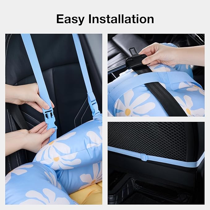 VETRESKA Pet Car Seat for Small Dogs - Washable Cat Carrier for Car Seat Portable Puppy Dog Bed, Pet Travel Carrier Bed with Safety Clip-On Leas