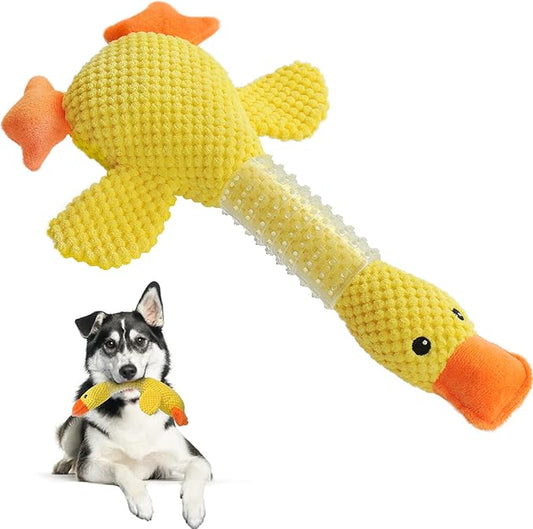 Fida Dog Chew Toys for Aggressive Chewers Rubber Neck, Squeaky Dog Toys for Large Dogs, Indestructible Dog Toy Durable Puppy Teething Toys Plush Duck Dog Toy to Keep Them Busy