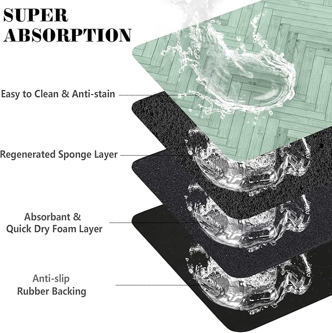 Dog Food Mats for Floors Absorbent, Pet Cat Food Mat - Quick Dry Dog Bowl Mats for Food and Water, Eco-Friendly Boho Pet Supplies