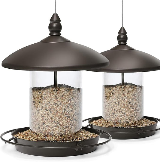 Pack of 2 Bird Feeder for Backyard Birds. Bronze