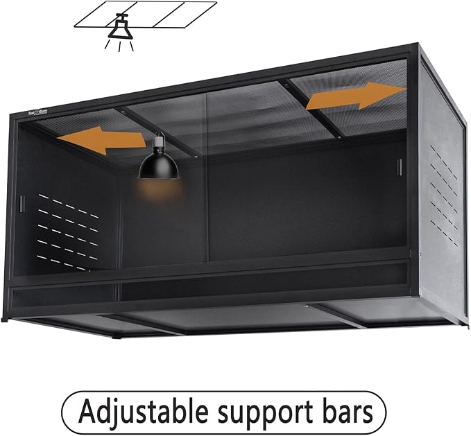 Reptile Terrarium Cabinet 48''x24''x24'' Large PVC Reptile Enclosure 120 Gallons with 12'' Height for Bearded Dragon Gecko Lizard Snake, Wide Breeding Vivarium Area with Sliding Doors Lock