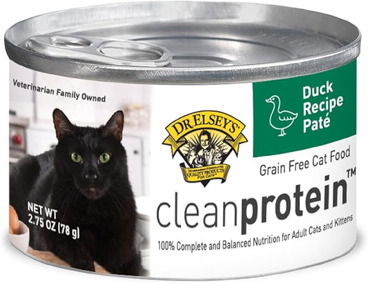 Dr. Elsey's cleanprotein Duck Recipe Wet Cat Food Case of 24, 2.75 oz Canned Food