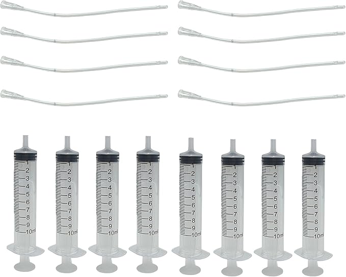 8Pcs Pet Bird Parrot Milk Syringe Set, Bird Hand Feeding Syringe with Soft Tubes for Pets - 10ml